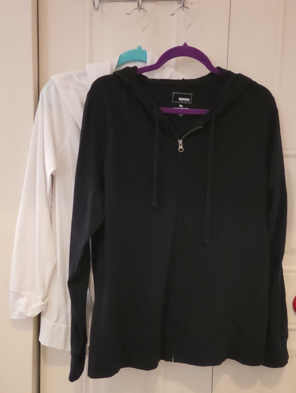 Sonoma Black and white Zip up Hoodie sweatshirts, Both Size XL